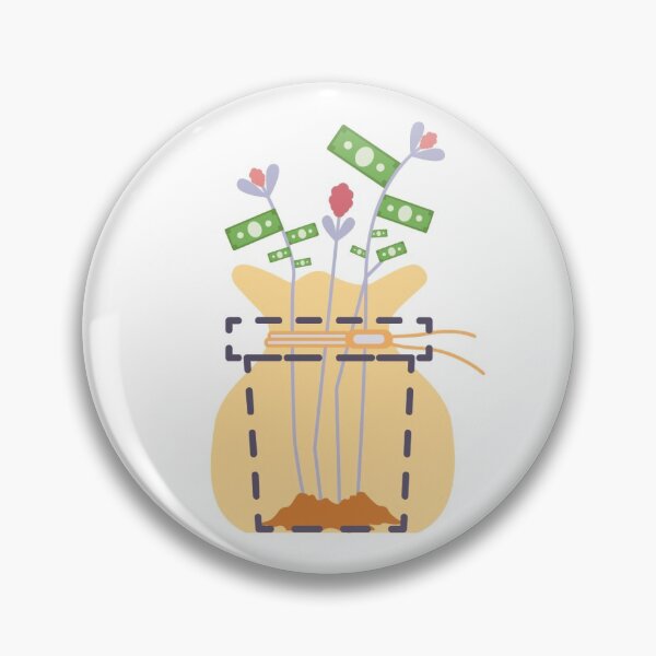 Money Flower Pot Pin