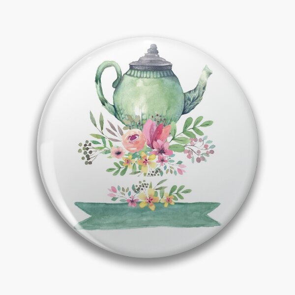 Item preview, Teapot with flowers watercolor designed and sold by bezshlyakh.