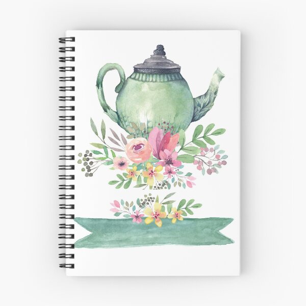 Item preview, Teapot with flowers watercolor designed and sold by bezshlyakh.