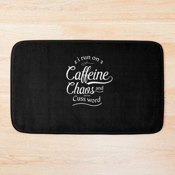 Item preview, i run on caffiene chaos and cuss words shirt funny quote saying humor gift for runners, gift for coffee lovers   designed and sold by 96design.