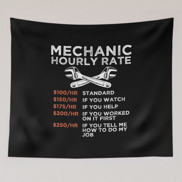 Item preview, Mechanic Hourly Rate Wrench Worker Gift designed and sold by haselshirt.