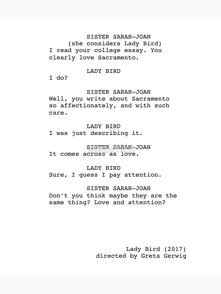 Lady Bird Script Excerpt by augierice