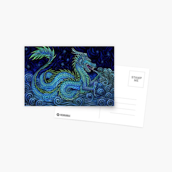 Illustration d'un Dragon Traditionnel Chinois Postcard for Sale by  Chocodole