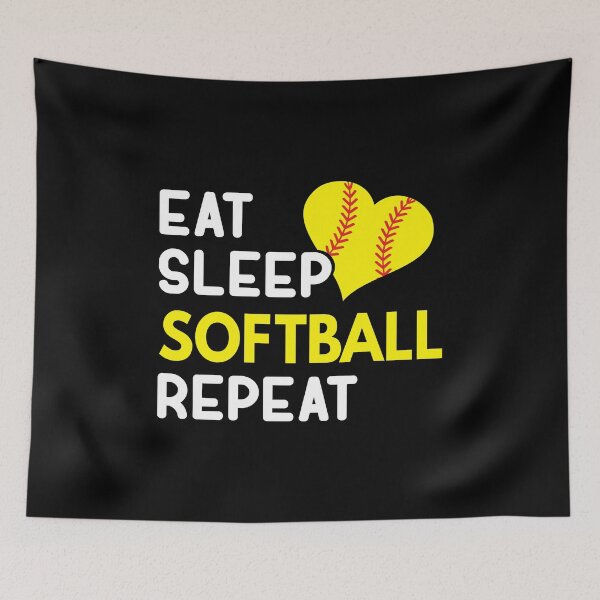 Item preview, Eat Sleep Softball Repeat designed and sold by TeeDesignsStore.