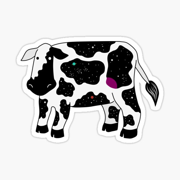 cow print planet Sticker for Sale by emlouisec13
