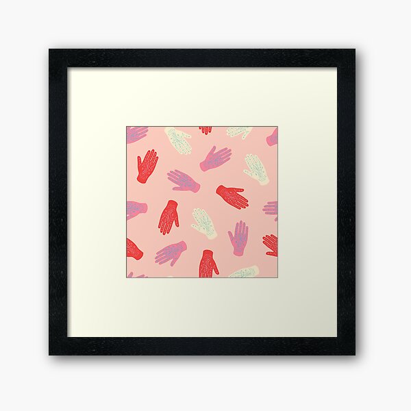 Palmistry Pattern in Peach Framed Art Print