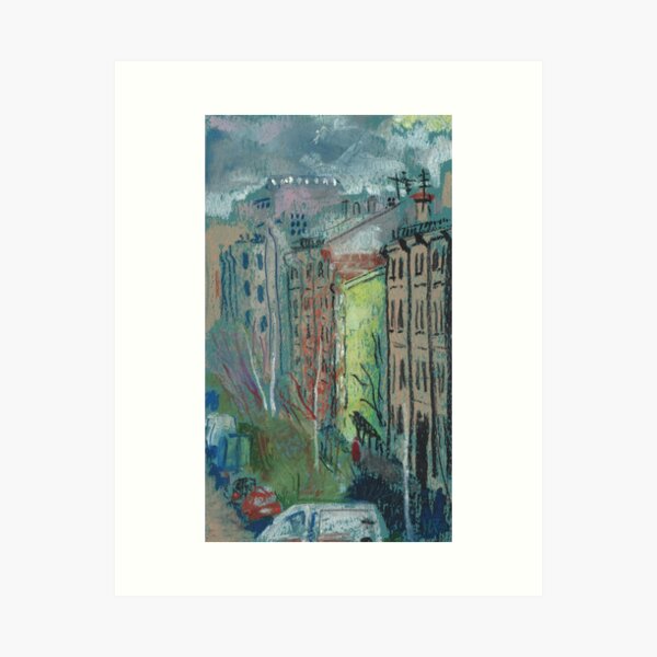 Street View Saint Petersburg Cityscape Oil Pastel Art Print