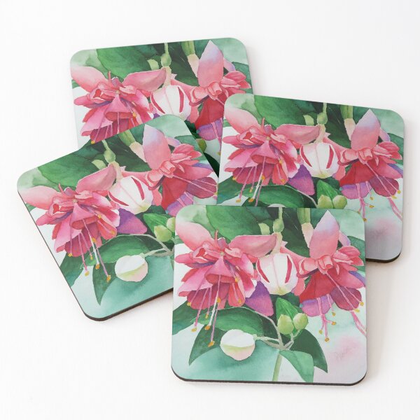 Item preview, Fuchsias with Buds Watercolor designed and sold by Pat Yager.