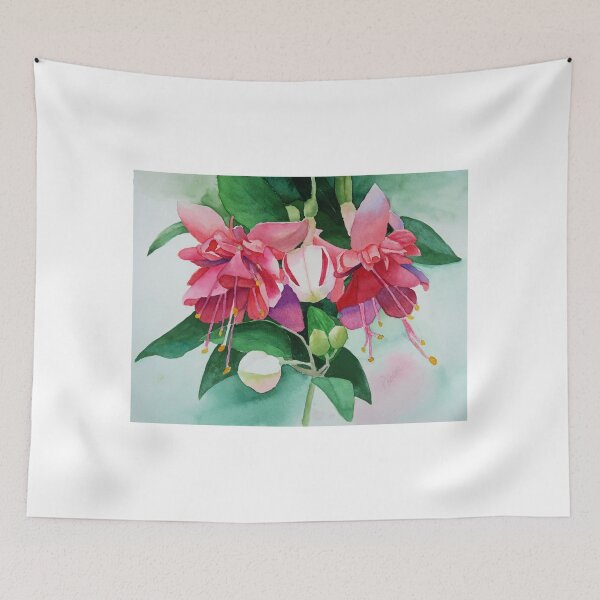 Item preview, Fuchsias with Buds Watercolor designed and sold by Pat Yager.