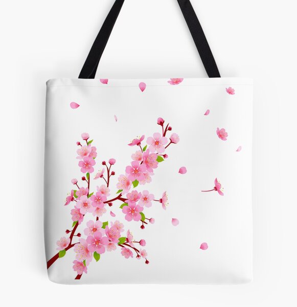 Sakura Cherry Blossom Leather Tote Bag