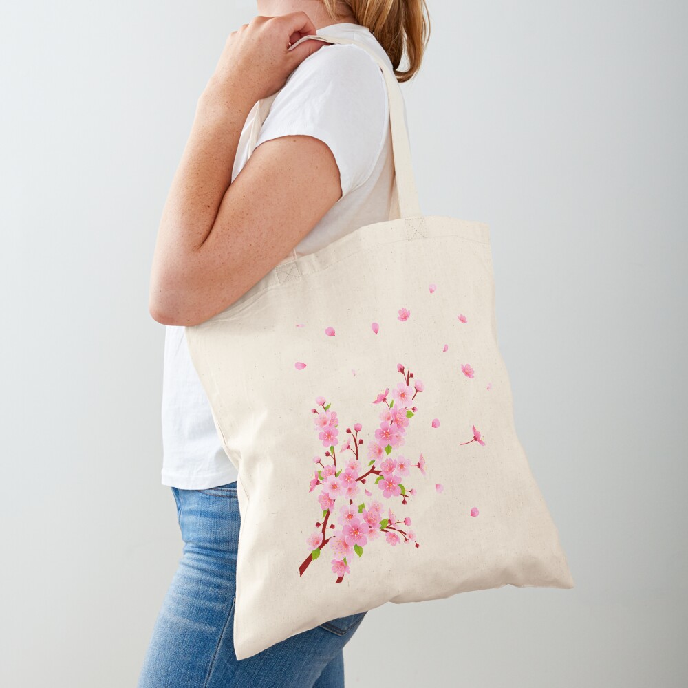 Sakura Cherry Blossom Leather Tote Bag