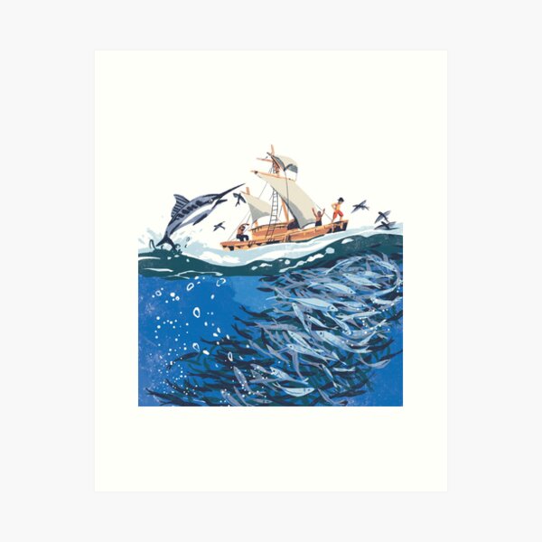 Sea fishing  Art Print