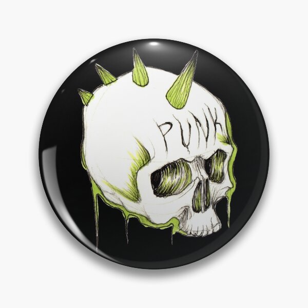 Skull PUNK sticker Pin