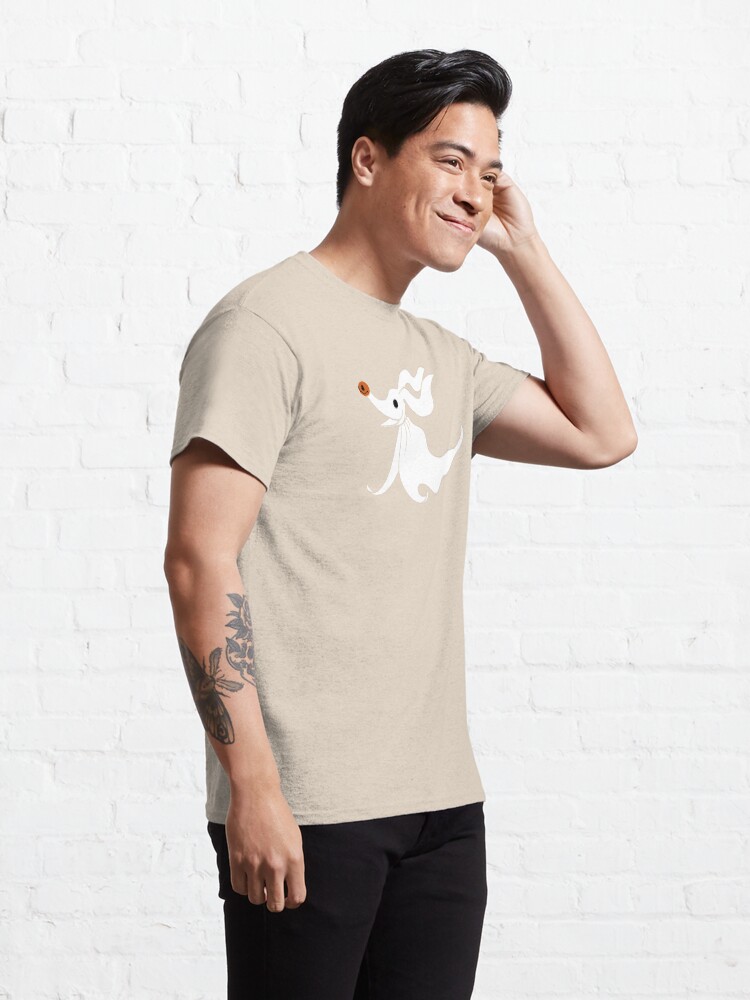 Thumbnail 5 of 7, Classic T-Shirt, Zero - Nightmare Before Christmas, Skellington, Pumpkin King, White, Grin, Evil, Halloween, Christmas, Finkelstein, Dog, Ghost, Nose designed and sold by CanisPicta.