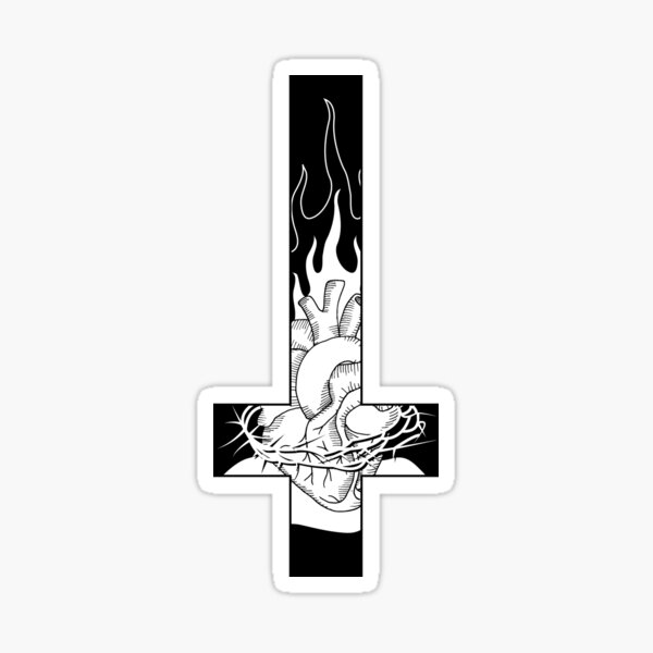 Item preview, Inverted Cross - Sacred Heart designed and sold by Gumless.