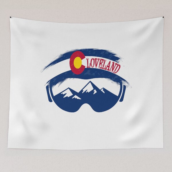 Item preview, Loveland Colorado - Flag, Goggles and Mountains designed and sold by AllFourUs.