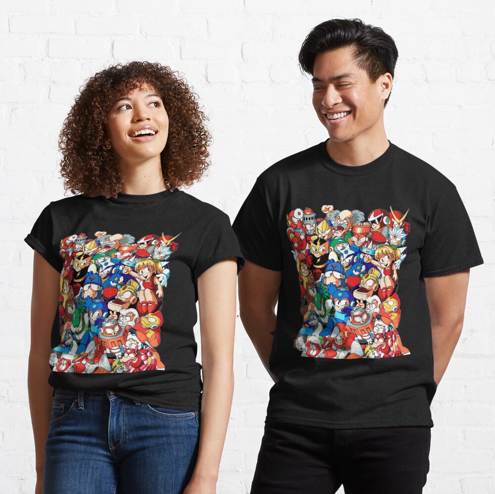 Mega Man 1, 2, and 3 Robot Masters Classic T-Shirt