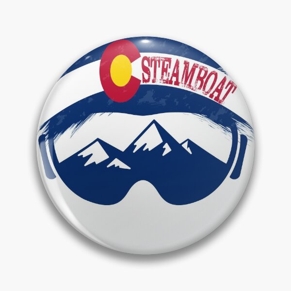 Aperçu de l'œuvre Steamboat Colorado - Drapeau, lunettes et montagnes créée et vendue par AllFourUs.