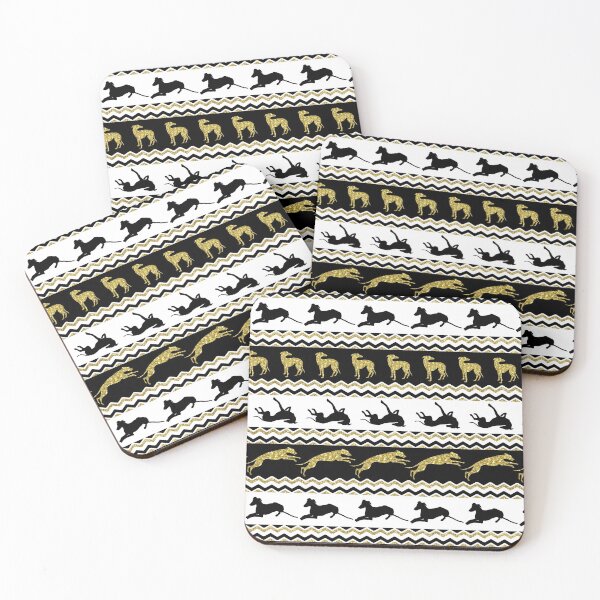 Item preview, Greyhounds in Black Gold and White  designed and sold by GreytGraphicals.