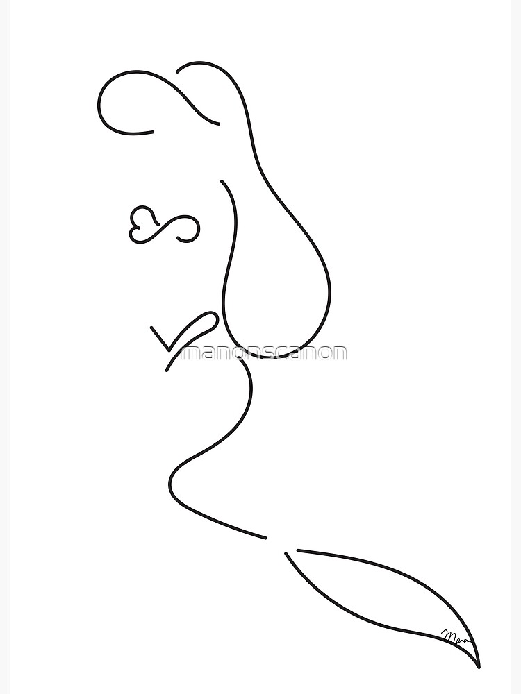 "Mermaid Line Drawing" Poster by manonscanon | Redbubble