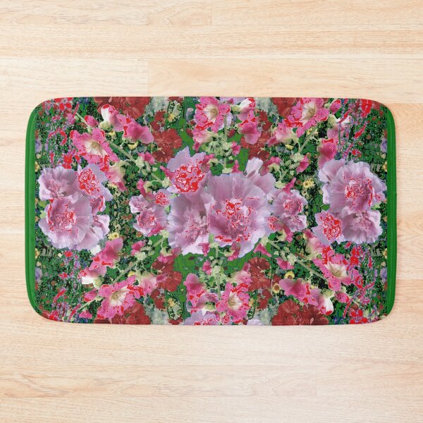 Item preview,  GREEN ART & PINK HOLLY HOCKS GARDEN  PATTERNS designed and sold by sharlesart.