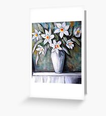 White Daffodils Greeting Card