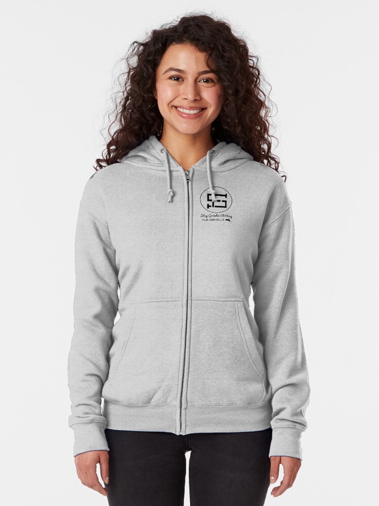 Alternate view of Stay Grindin Clothing logo - Made with Class - Black Zipped Hoodie
