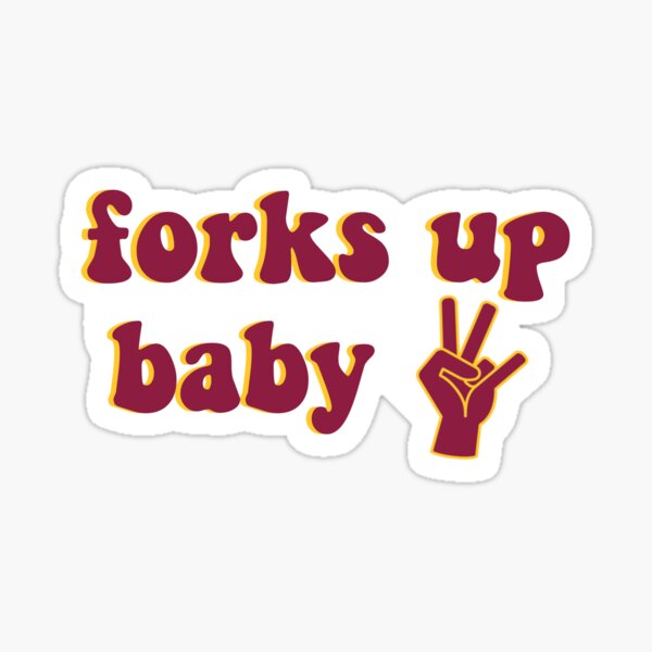 forks up baby sticker Glossy Sticker
