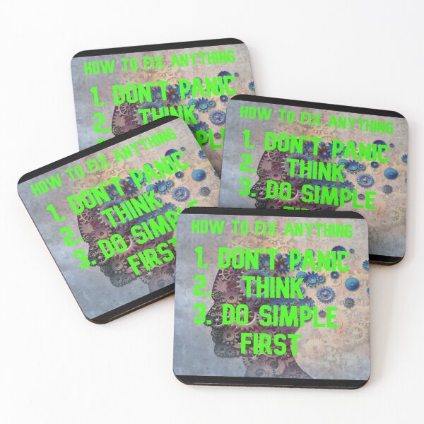Item preview, How to fix anything, don't panic, think, do simple first. designed and sold by Pennylanemerch.