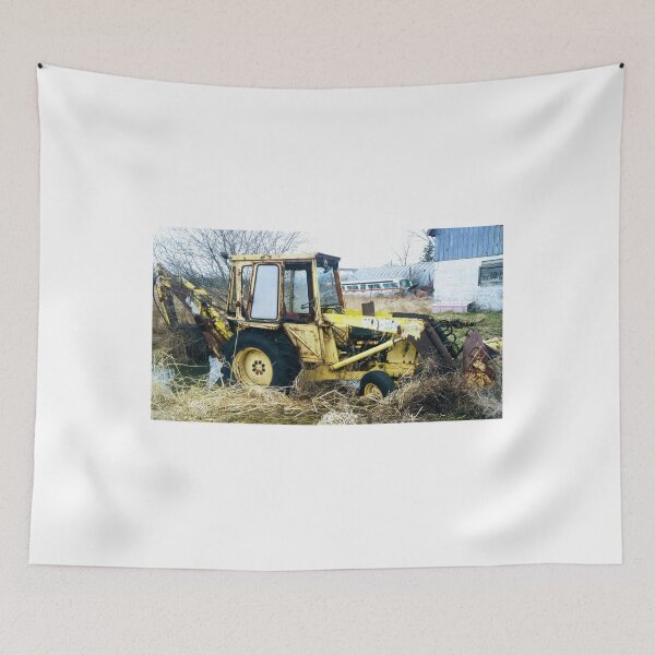 Item preview, Backhoe tractor in the grave yard, tractor cemetery. designed and sold by Pennylanemerch.