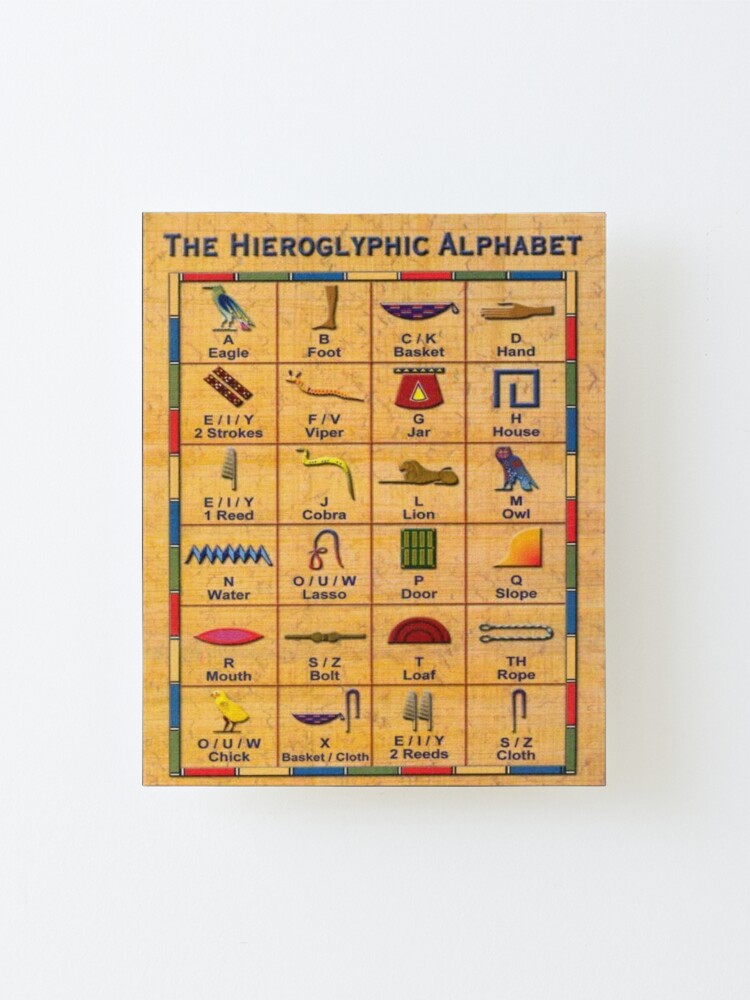 Egyptian Hieroglyphic Alphabet Printable / Egyptian Hieroglyphics Write ...