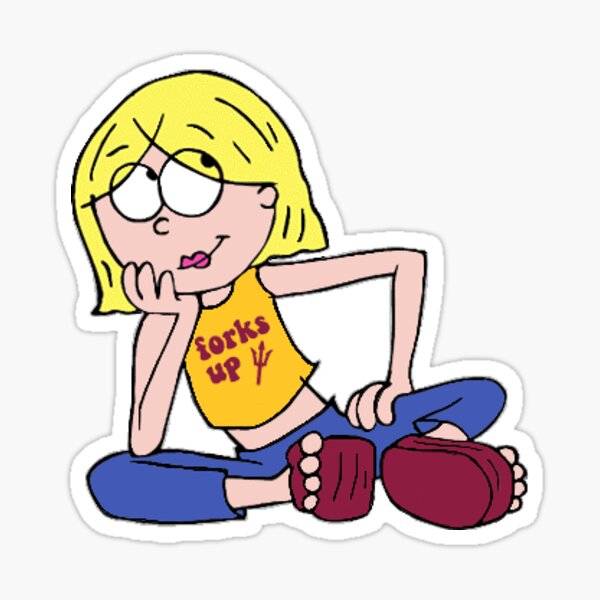 lizzie fork up shirt sticker Glossy Sticker