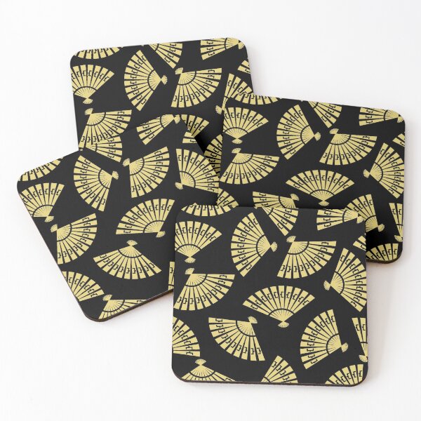 Item preview, Japanese Fans Gold on Black designed and sold by karwilberevivalcollection.