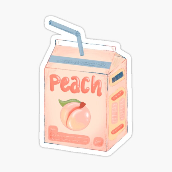 Peach Milk Carton Stickers Redbubble