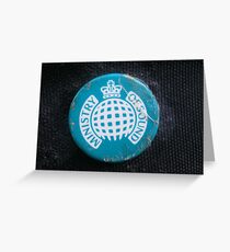 Rusted Ministry of Sound Badge Super Focused. Greeting Card