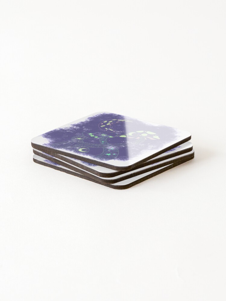 Thumbnail 4 of 5, Coasters (Set of 4), Lunar Mushrooms designed and sold by https-trees.