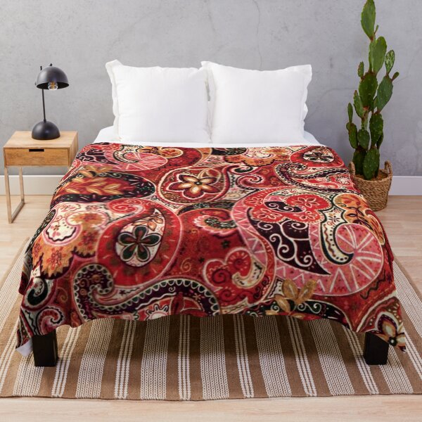 Red best sale paisley blanket