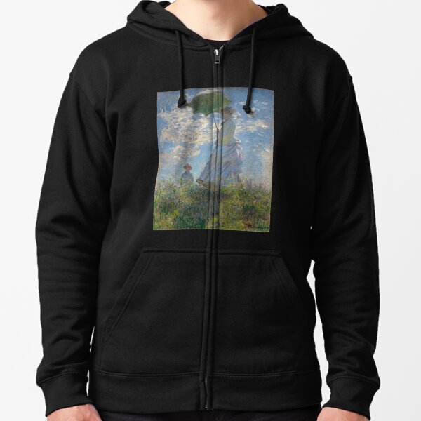 Claude Monet - Woman with a Parasol - Madame Monet and Her Son Zipped Hoodie