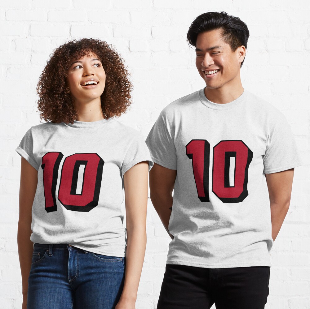 94' Football Jersey Style Throwback Number 10 Red / Black Sticker for Sale  by Actos