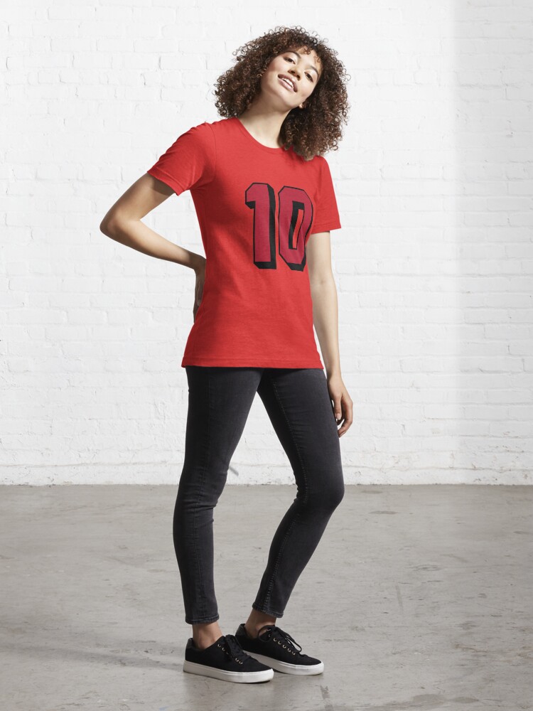 94' Football Jersey Style Throwback Number 10 Red / Black Essential T-Shirt  for Sale by Actos