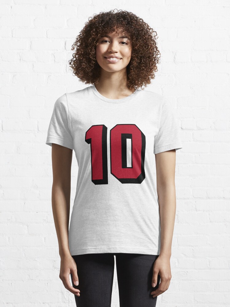 94' Football Jersey Style Throwback Number 10 Red / Black Essential T-Shirt  for Sale by Actos