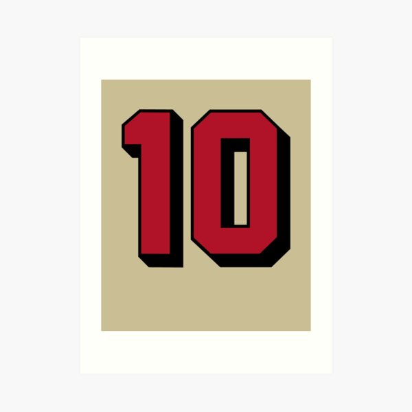 94' Football Jersey Style Throwback Number 10 Red / Black Sticker for Sale  by Actos