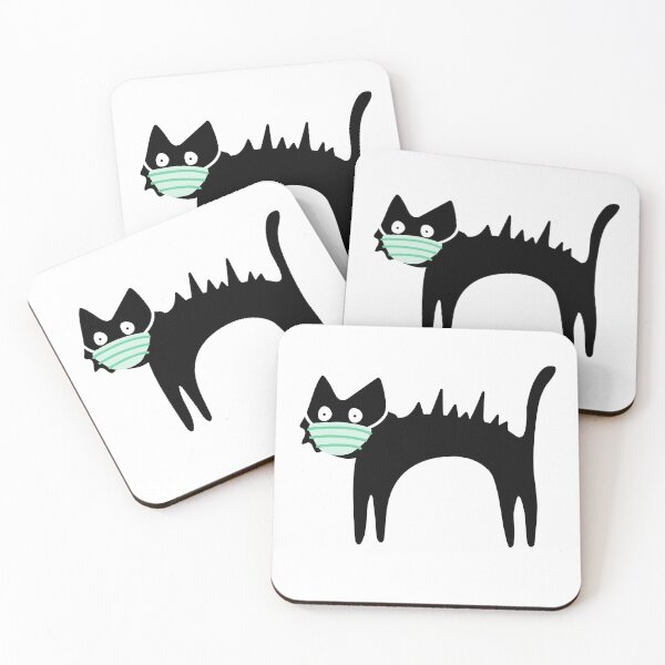 Item preview, Scaredy Cat with Face Mask-Promote Social Distancing  designed and sold by DigitalEffects.