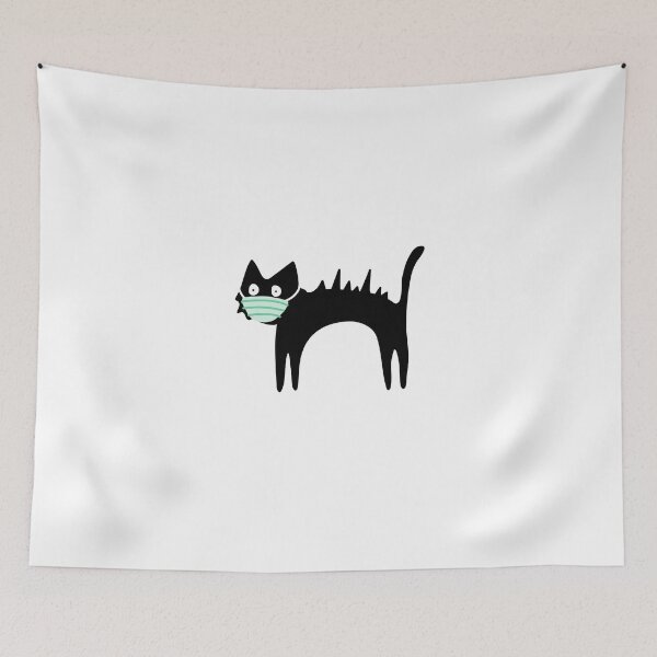 Item preview, Scaredy Cat with Face Mask-Promote Social Distancing  designed and sold by DigitalEffects.