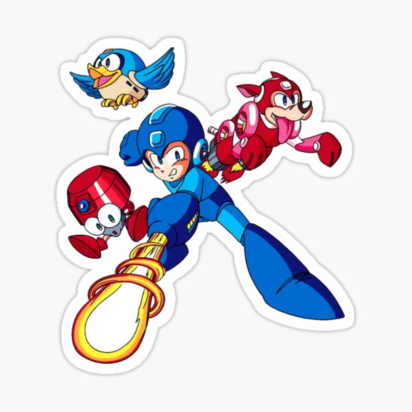 Mega Man, Rush, Beat, Eddy 2" Sticker for Sale by infiniterivals | Redbubble