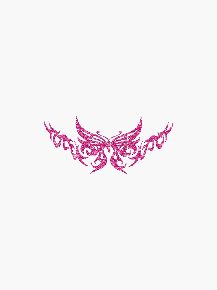 pink glitter butterfly Sticker for Sale by Tatoooooooom