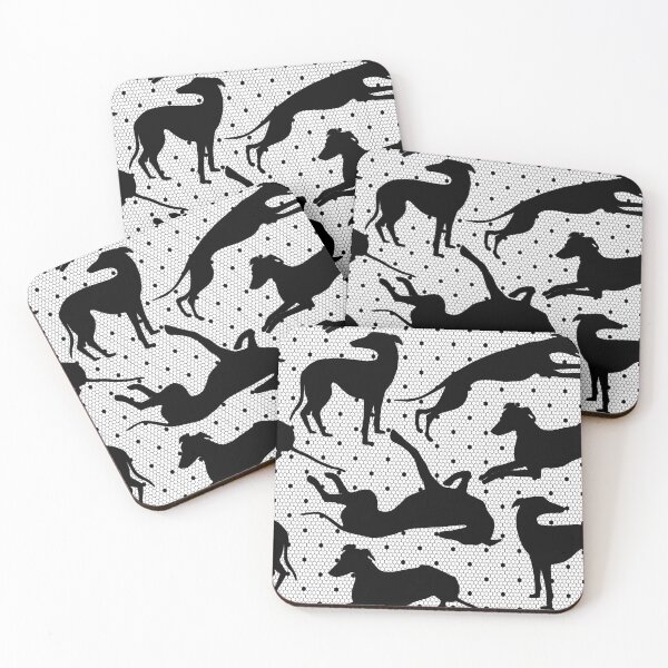 Item preview, Black Greyhounds on Black Lace Netting designed and sold by GreytGraphicals.