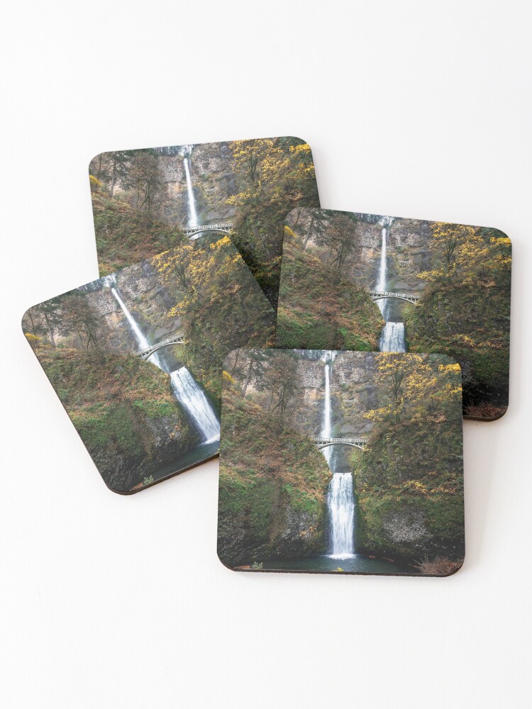 Thumbnail 1 of 5, Coasters (Set of 4), Multnomah Falls in the Fall designed and sold by RaulCano82.