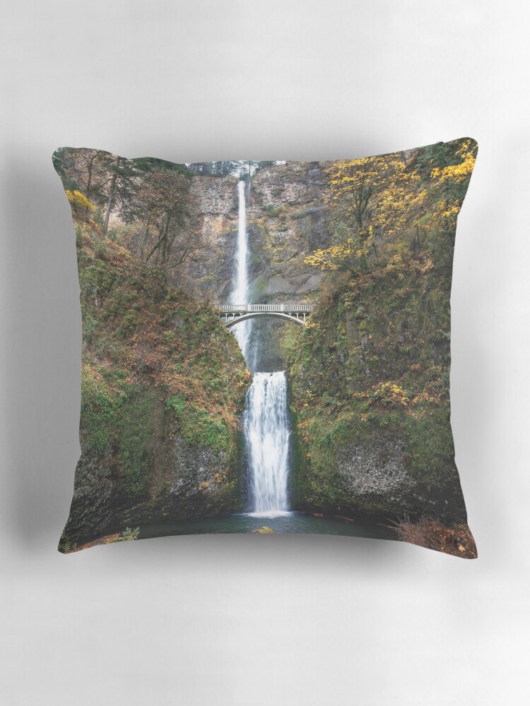 Thumbnail 3 of 4, Pillow, Multnomah Falls in the Fall designed and sold by RaulCano82.