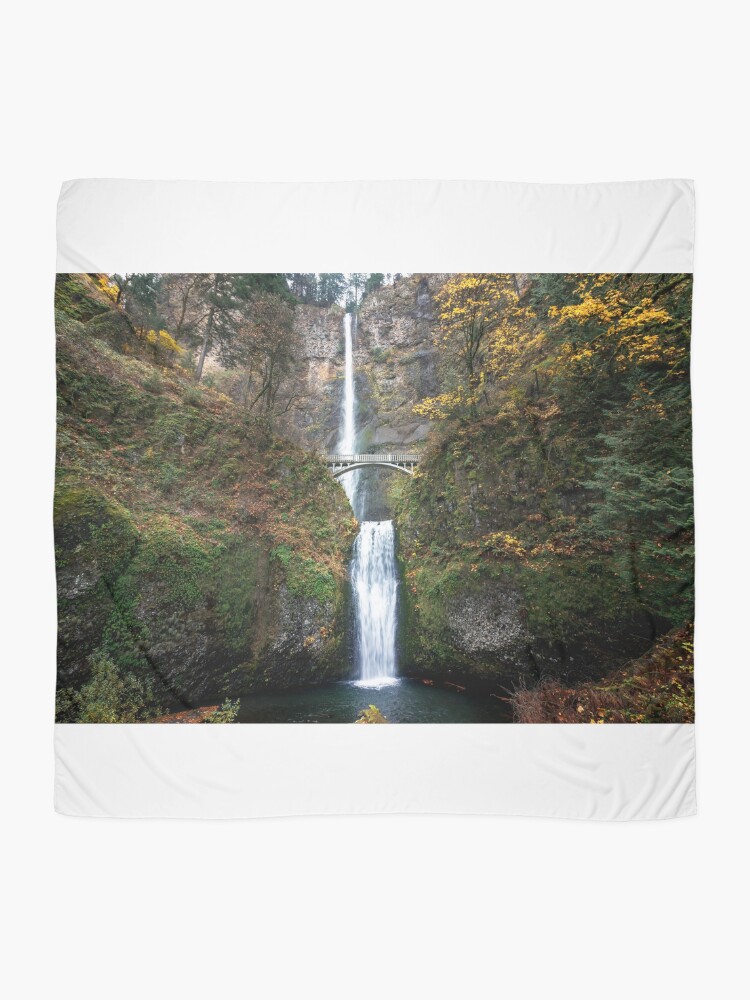 Thumbnail 2 of 3, Scarf, Multnomah Falls in the Fall designed and sold by RaulCano82.